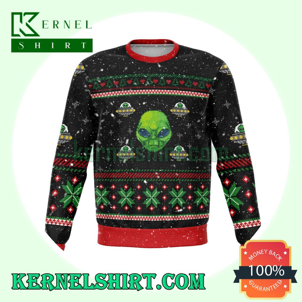 Area 51 Alien Knitting Christmas Sweatshirts