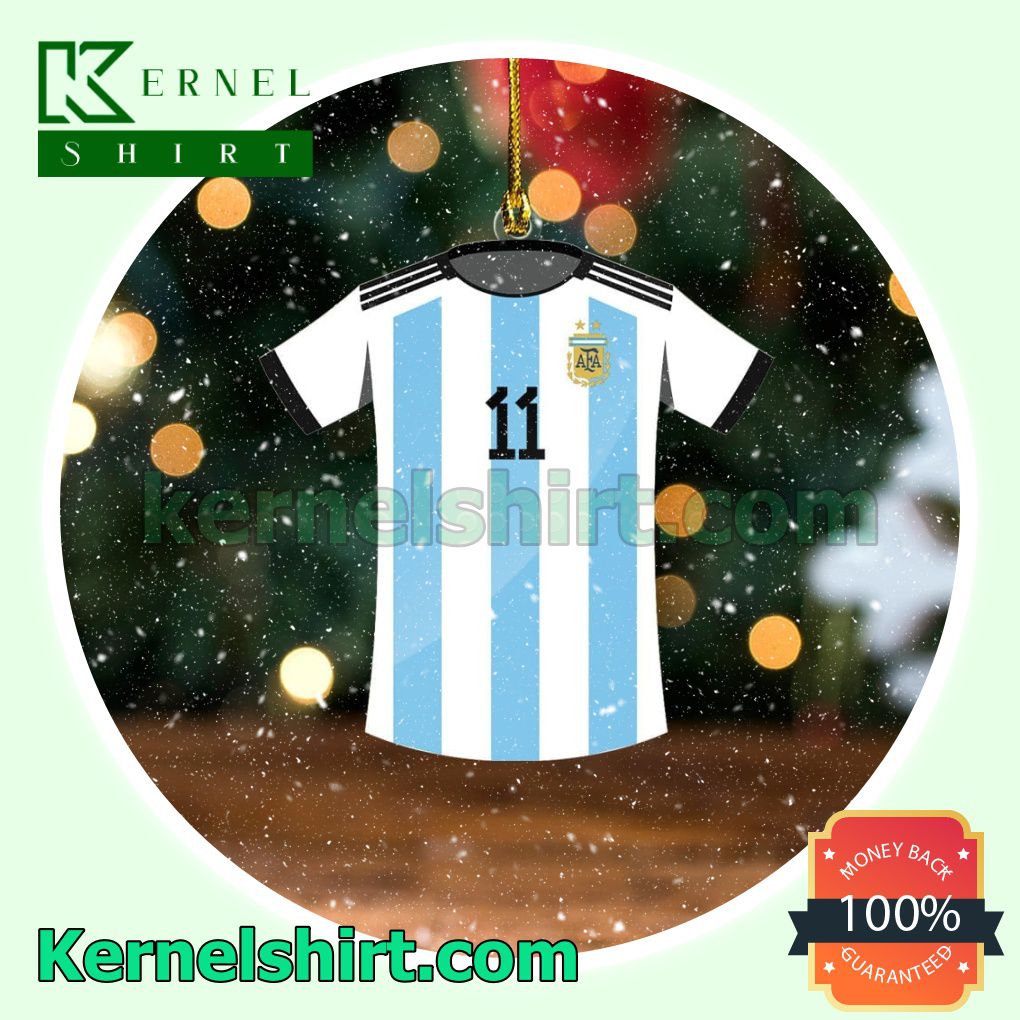 Argentina Team Jersey - Angel Di Maria Fan Holiday Ornaments