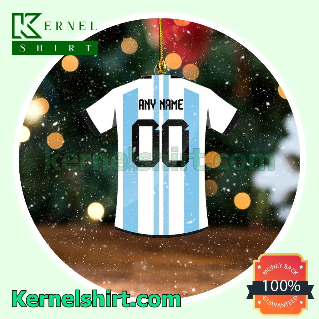 Argentina Team Jersey - Custom Name Fan Holiday Ornaments a