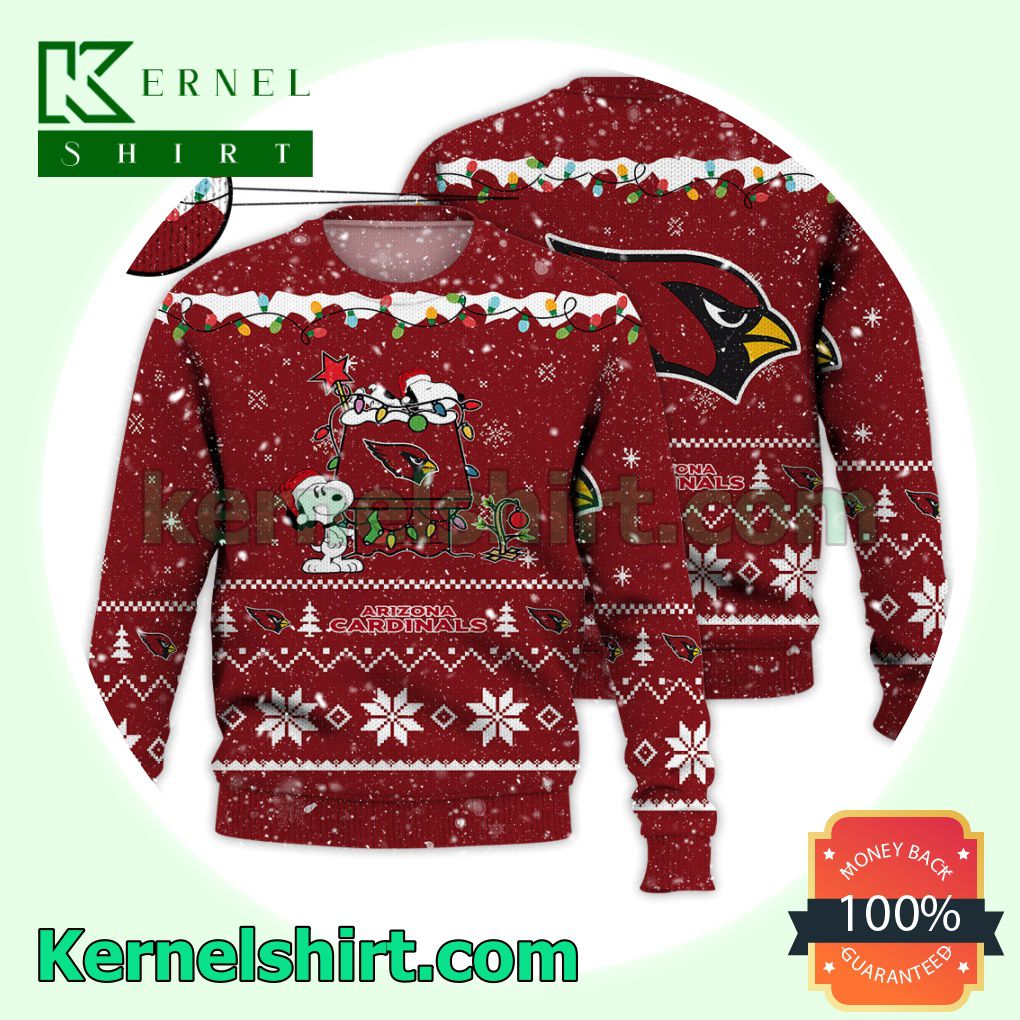 Arizona Cardinals Snoopy Dog House Xmas NFL Knitted Sweater