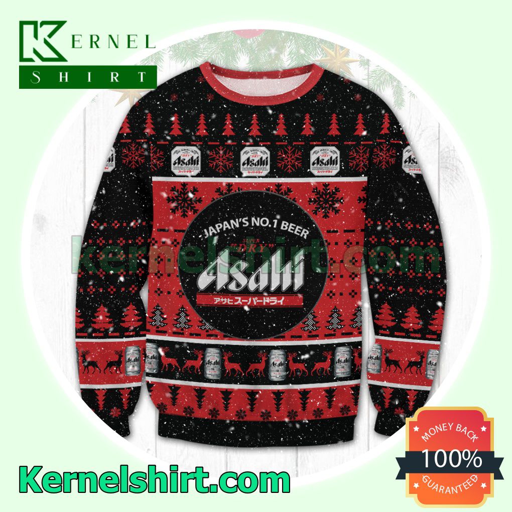 Asahi Breweries Super Dry Beer Knitted Christmas Sweatshirts