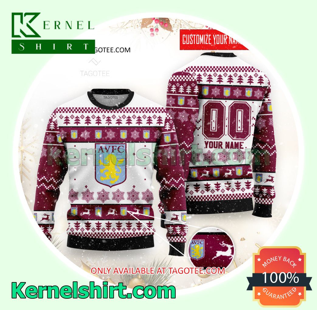 Aston Villa Logo Xmas Knit Sweaters