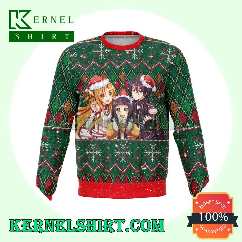 Asuna Sword Art Online Premium Manga Anime Knitting Christmas Sweatshirts