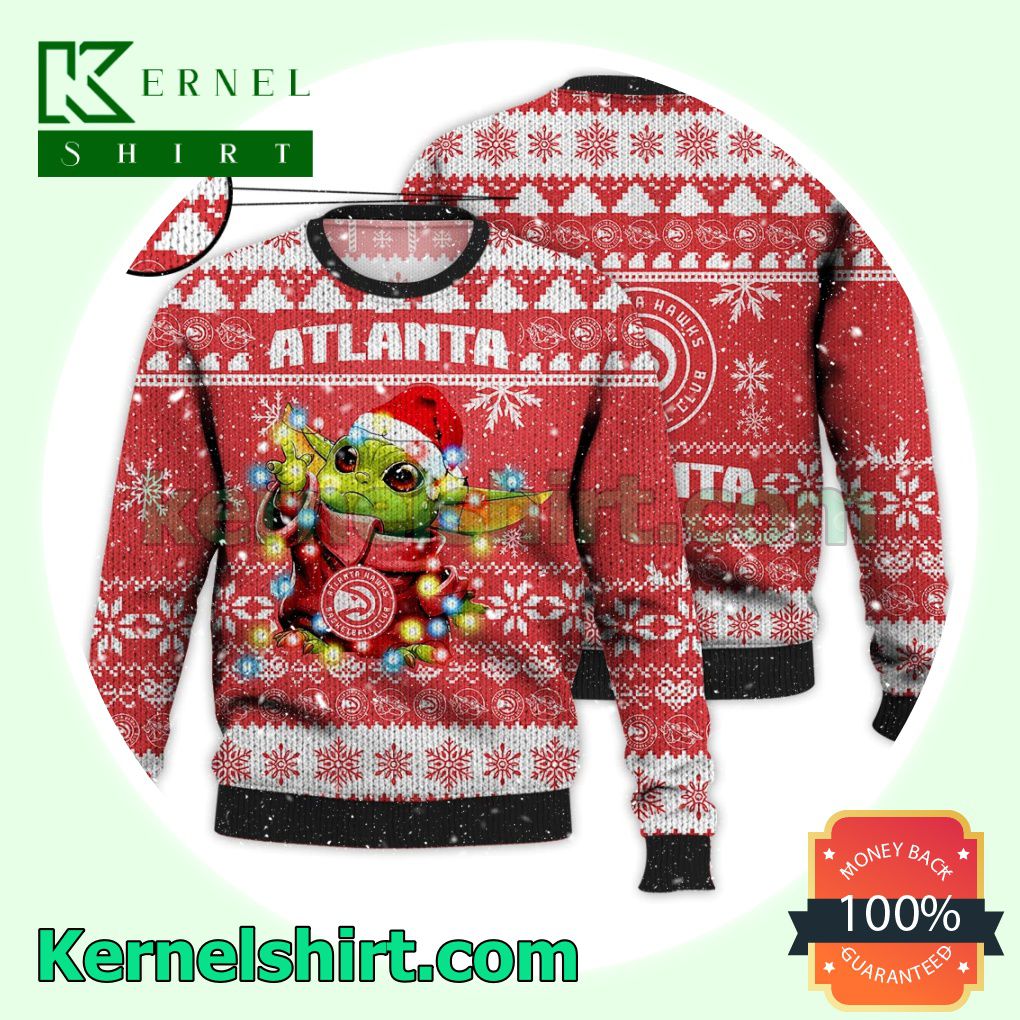 Atlanta Hawks Grogu NBA Xmas Knitted Sweater