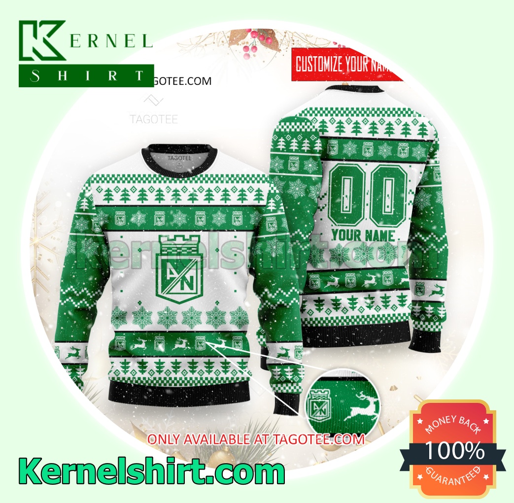 Atlético Nacional Logo Xmas Knit Sweaters