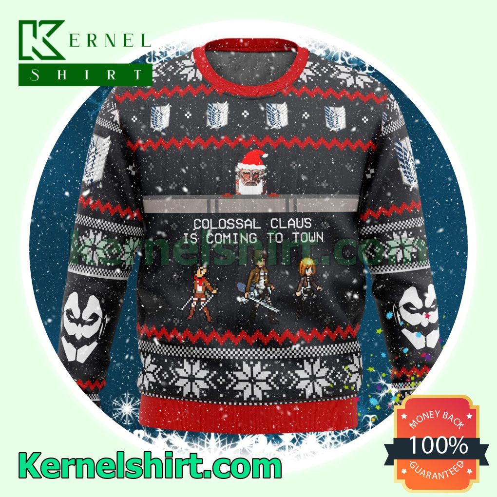 Attack On Titan Colossal Claus Manga Anime Xmas Knitted Sweaters