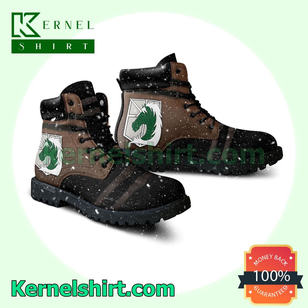 Attack On Titan Police Brigade Winter Leather Boots a