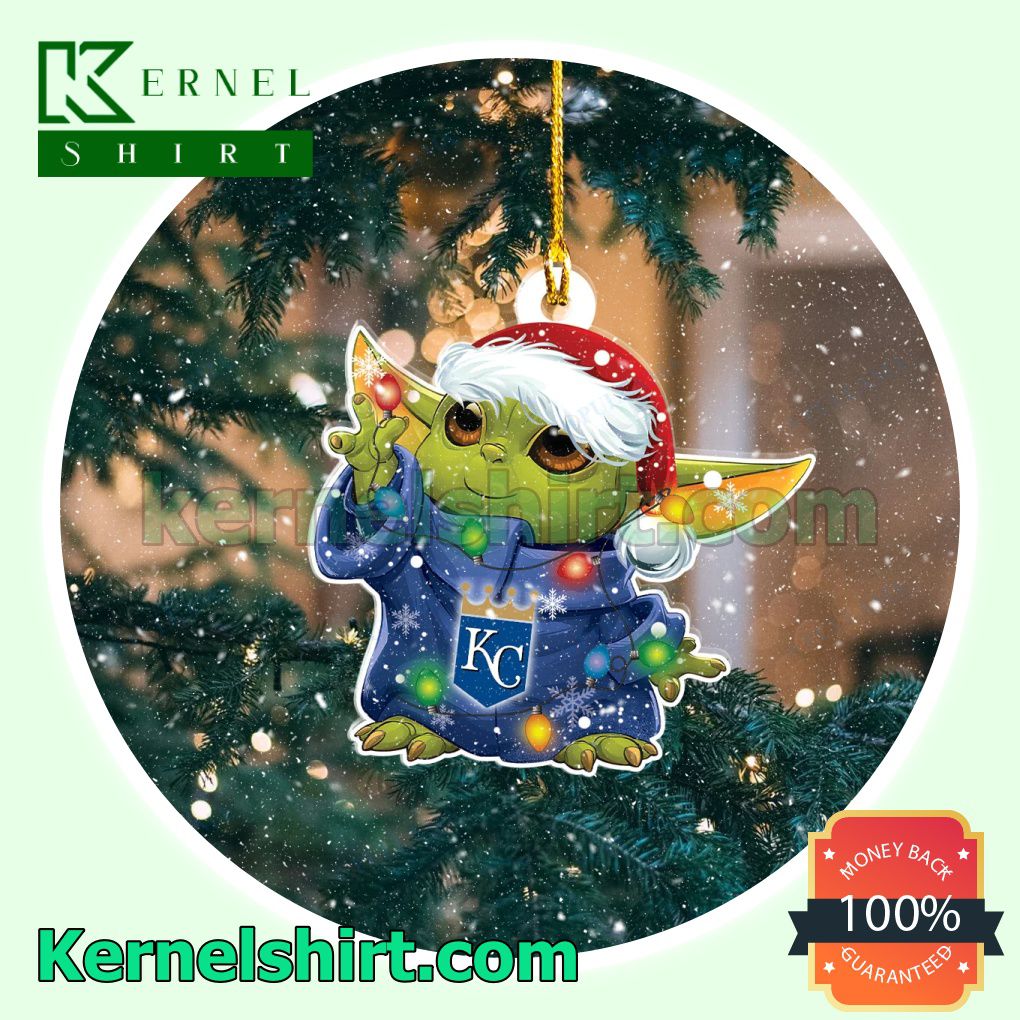 Baby Yoda Kansas City Royals Holiday Ornaments