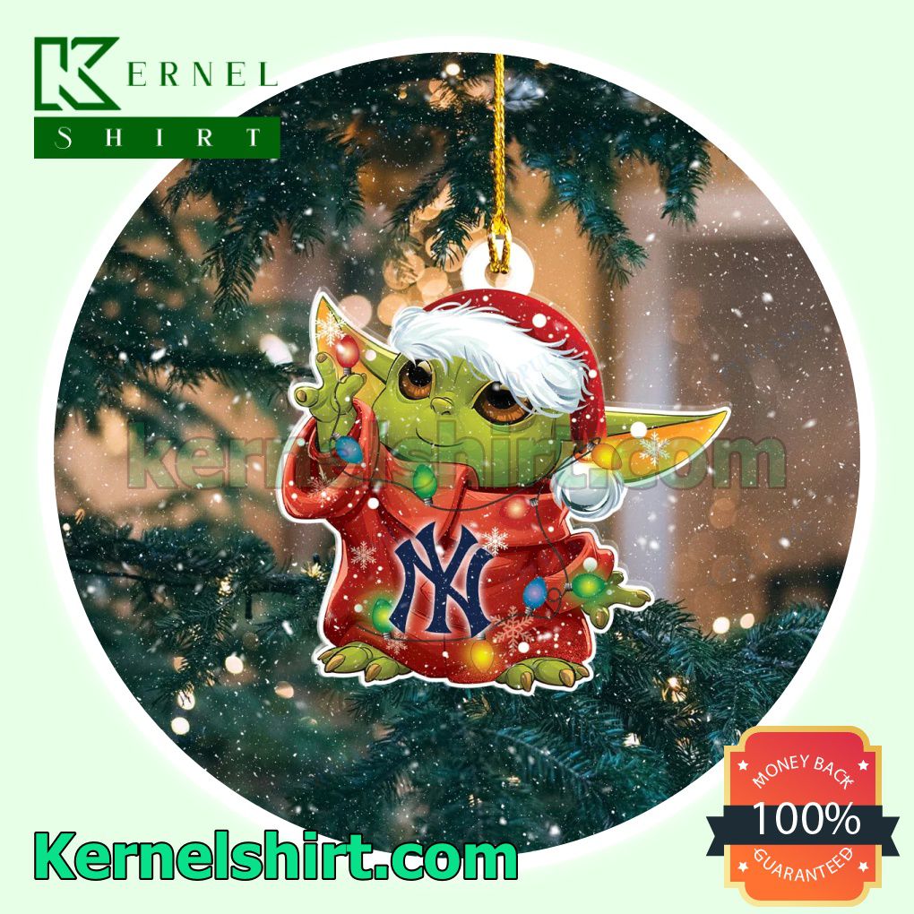 Baby Yoda New York Yankees Holiday Ornaments