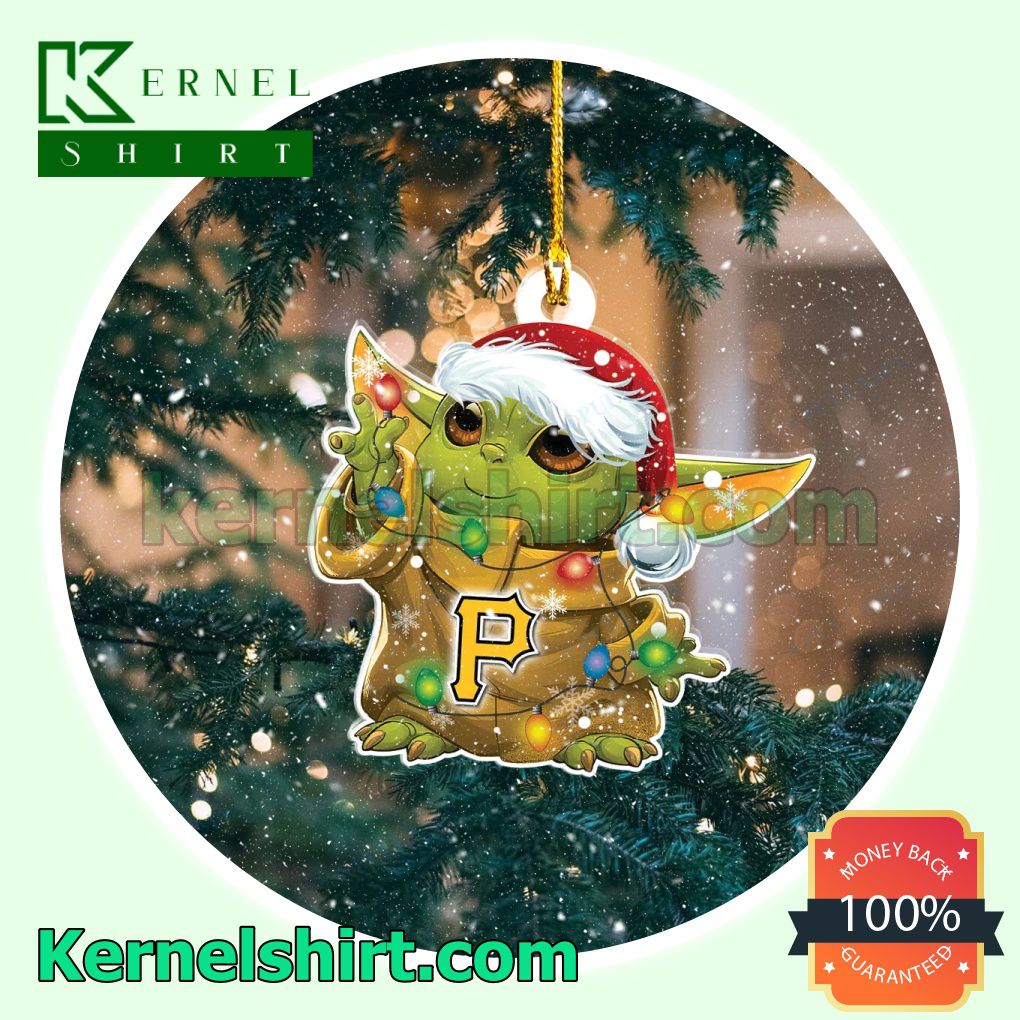 Baby Yoda Pittsburgh Pirates Holiday Ornaments