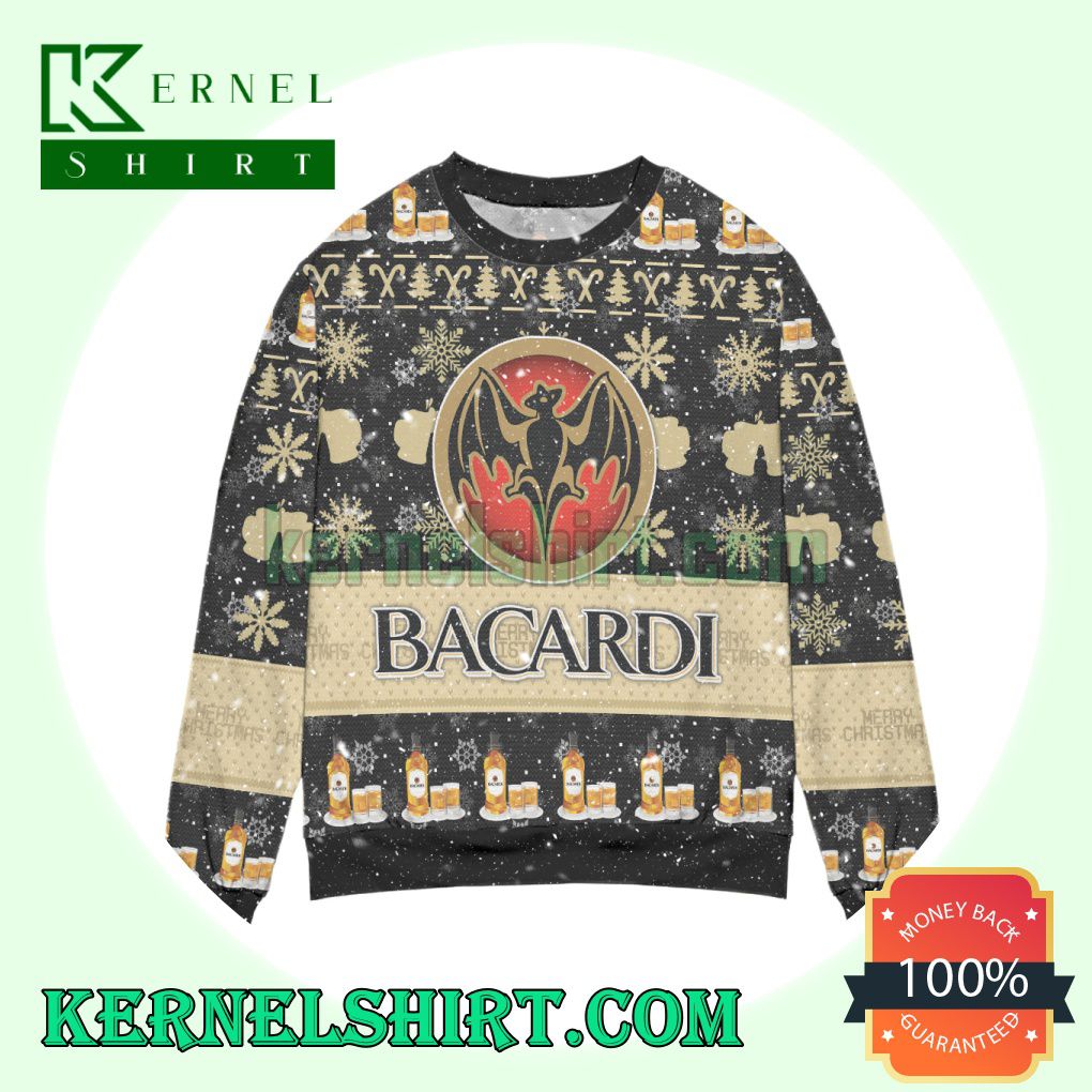 Bacardi Rum Snowflake Pattern Knitting Christmas Sweatshirts