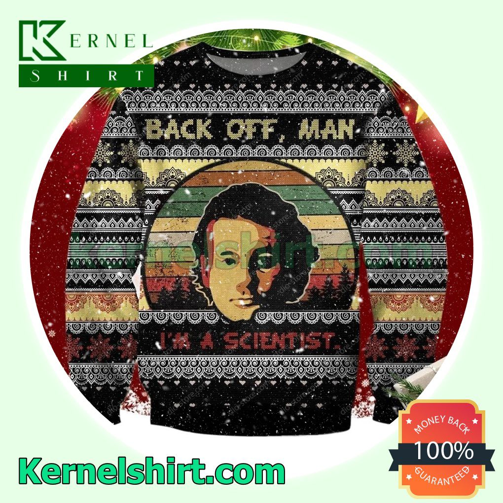 Back Off, Man I'm A Scientist Ghostbusters Knitting Pattern Xmas Knitted Sweaters