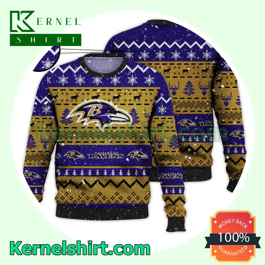 Baltimore Ravens NFL Funny Knitted Christmas Jumper