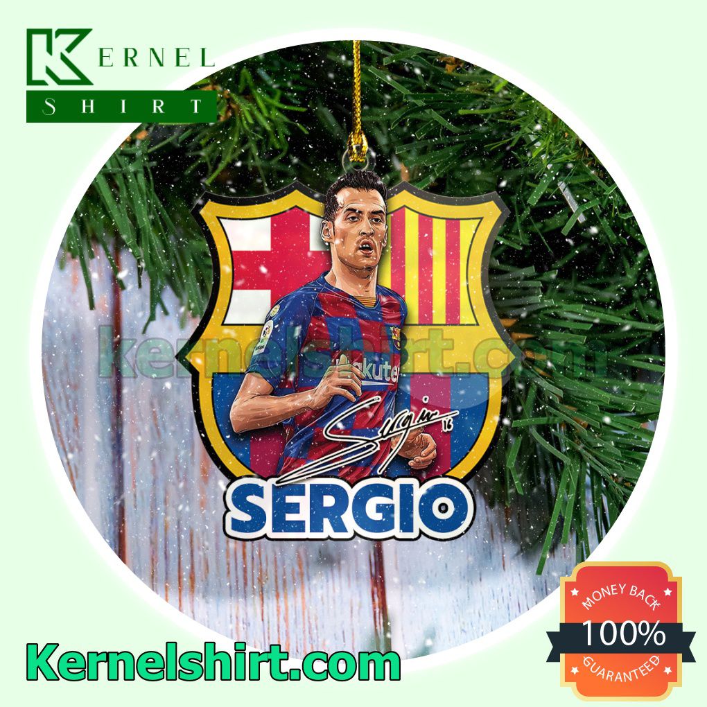 Barcelona - Sergio Busquets Fan Holiday Ornaments a