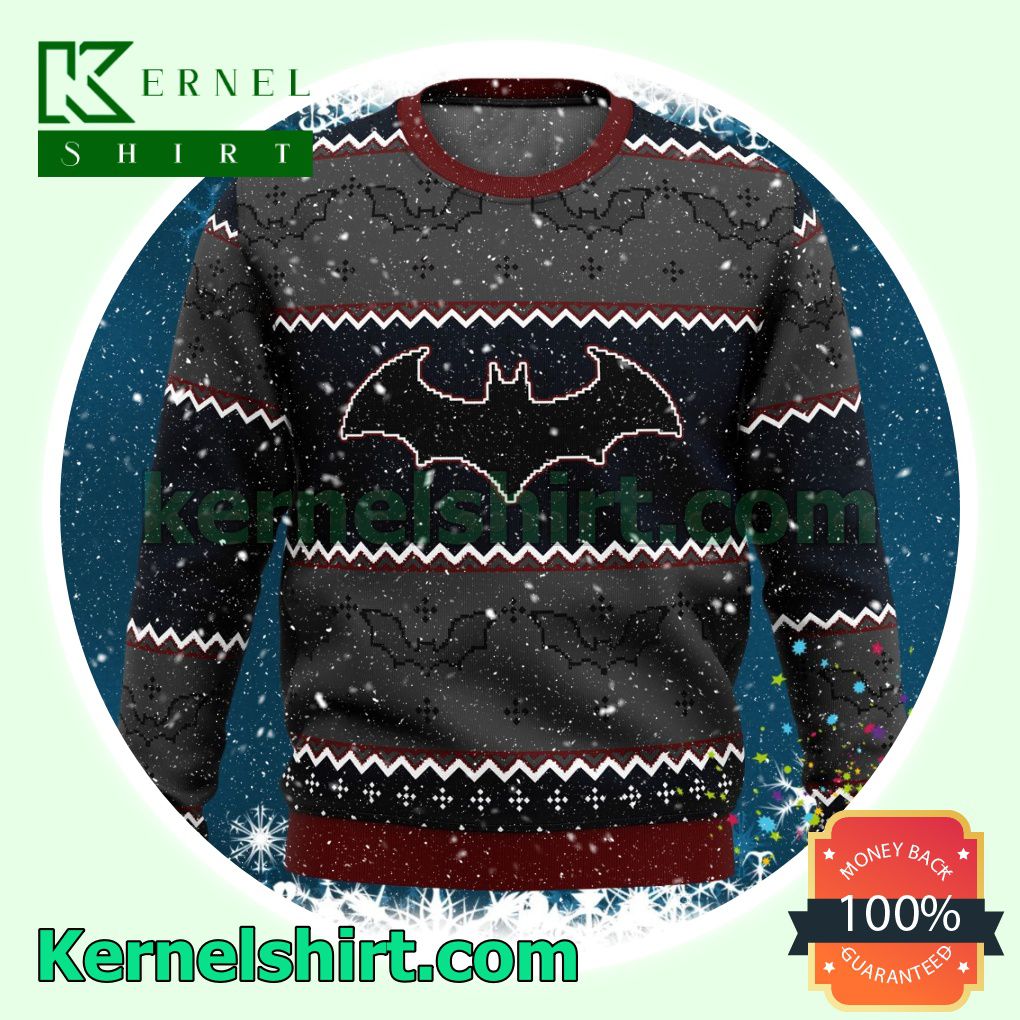 Batman Dark Knitted Christmas Jumper - Shop trending fashion in USA and EU