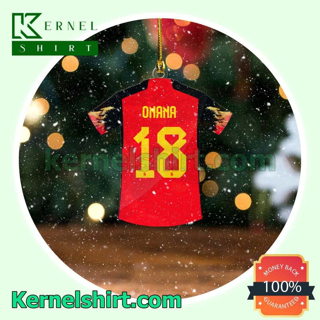 Belgium Team Jersey - Amadou Onana Fan Holiday Ornaments a