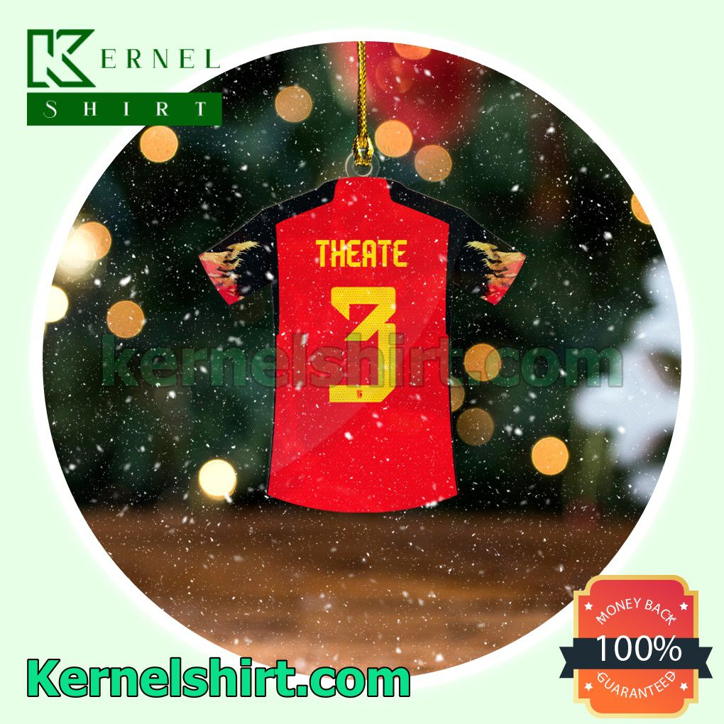 Belgium Team Jersey - Arthur Theate Fan Holiday Ornaments a