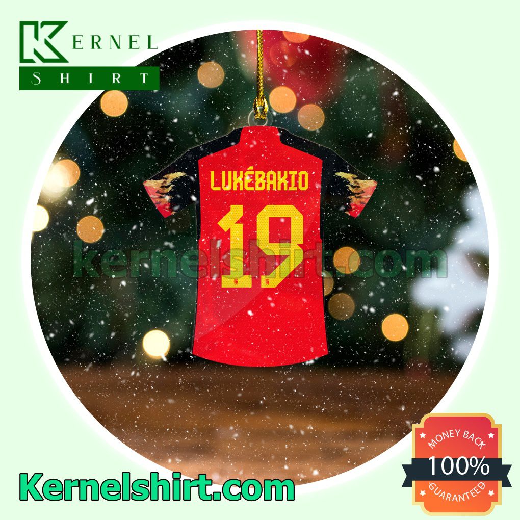 Belgium Team Jersey - Dodi Lukébakio Fan Holiday Ornaments a