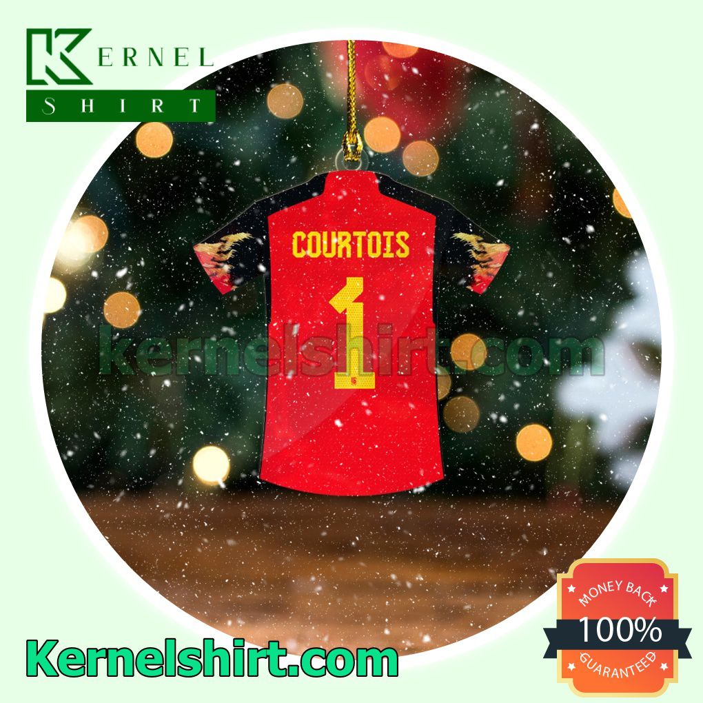 Belgium Team Jersey - Thibaut Courtois Fan Holiday Ornaments a