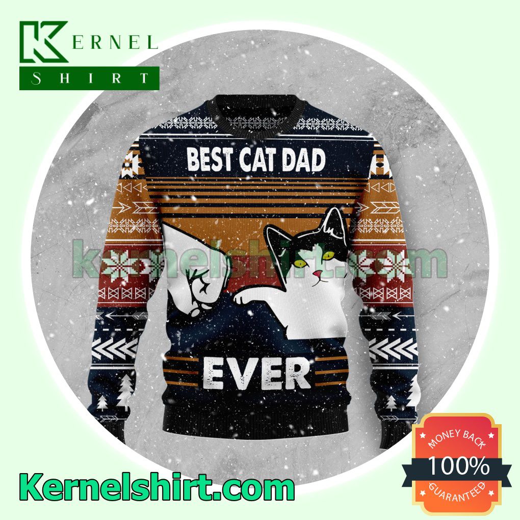 Best Cat Dad Ever Xmas Christmas Sweatshirts