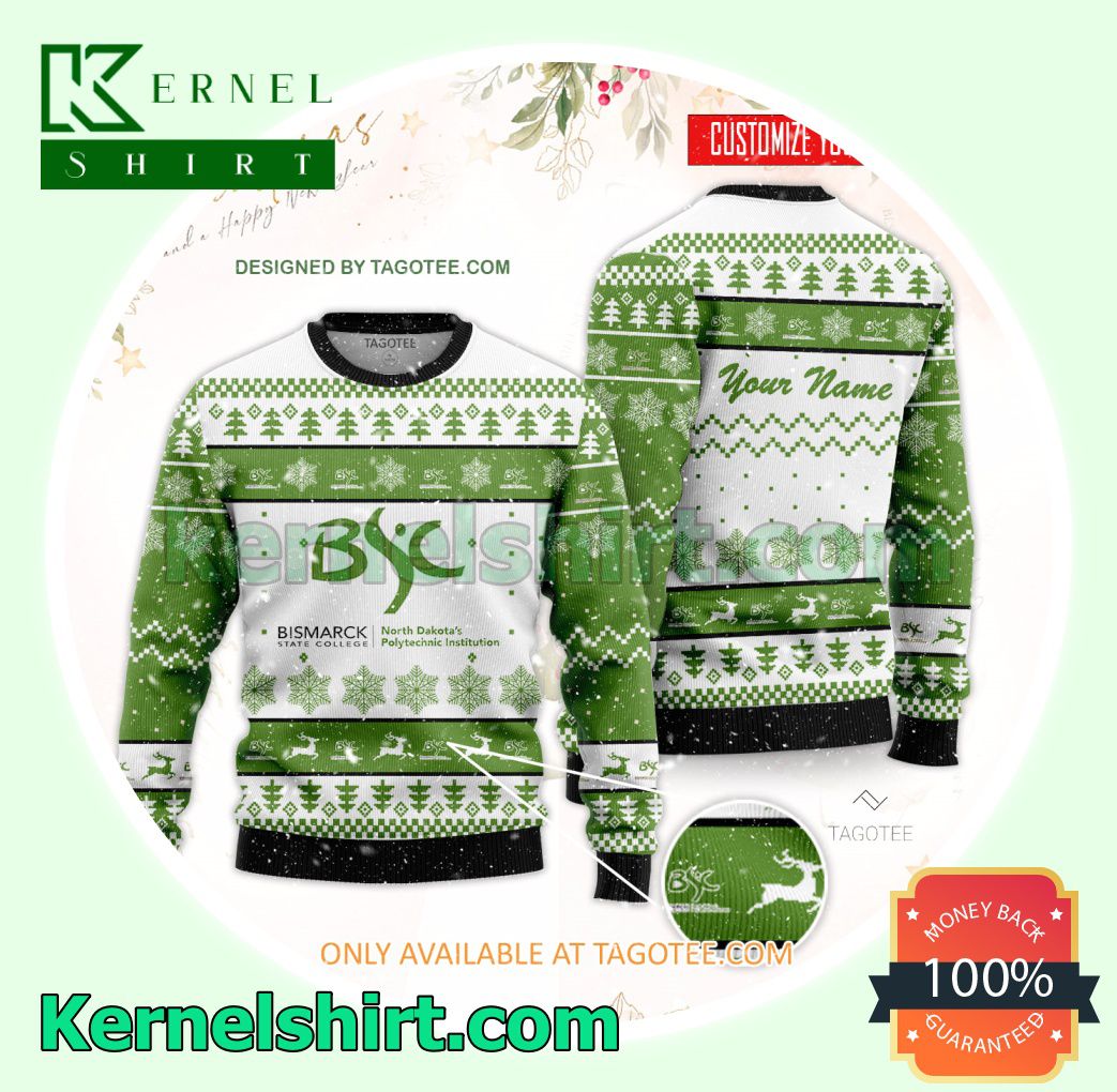 Bismarck State College Logo Xmas Knit Jumper Sweaters