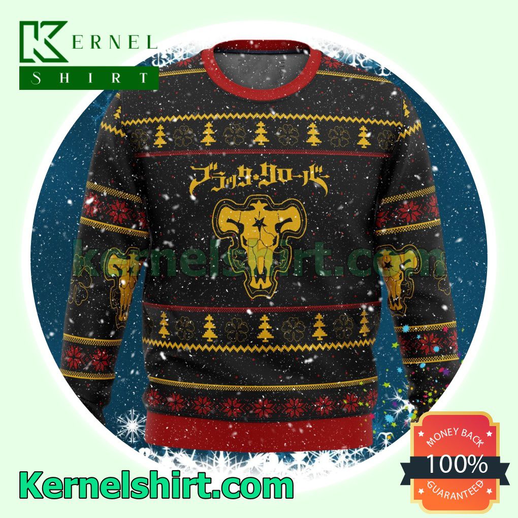 Black Clover Bulls Logo Anime Manga Knitted Christmas Jumper