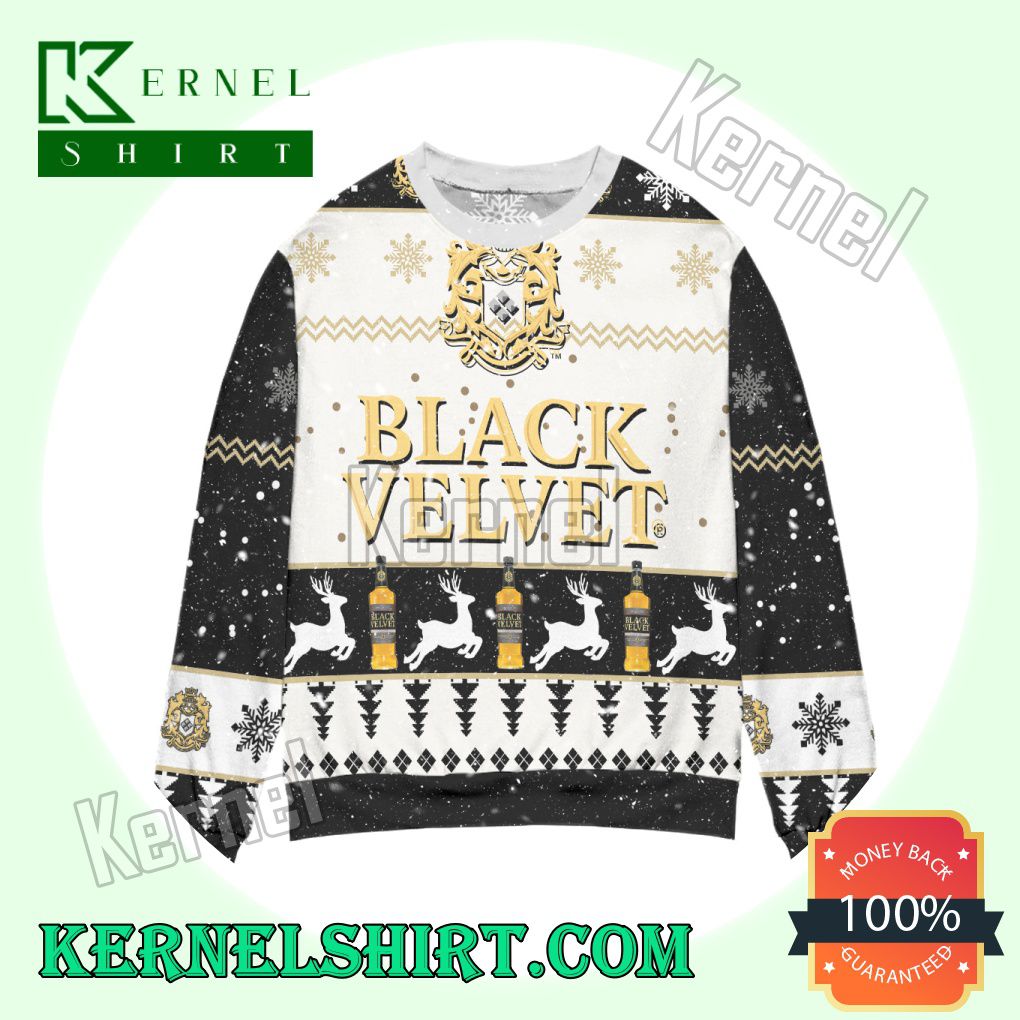 Black Velvet Canadian Whisky Logo Knitted Christmas Sweatshirts