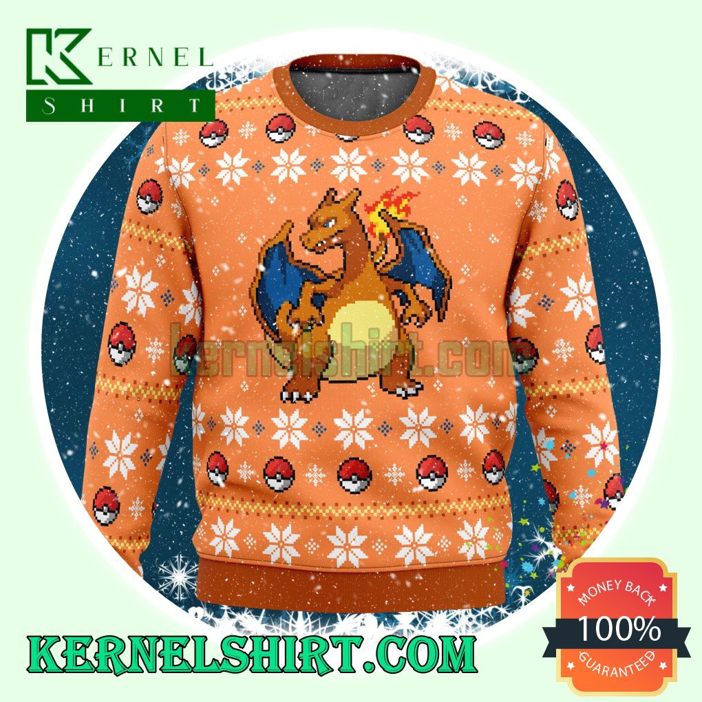 Blaze Charizard Pokemon Knitting Christmas Sweatshirts