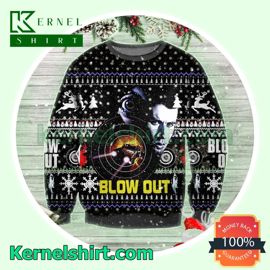 Blow Out Poster Knitted Christmas Jumper