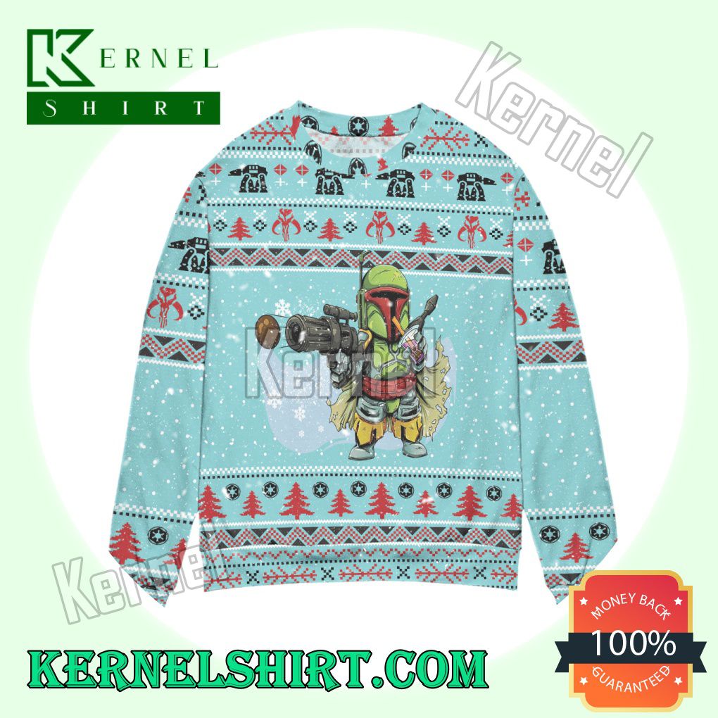 Boba Fett Star Wars Snowflake Knitted Christmas Sweatshirts