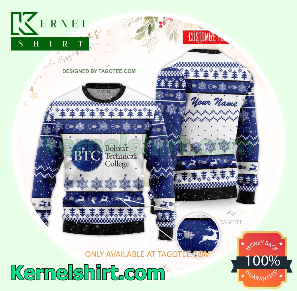 Bolivar Technical College Logo Xmas Knit Jumper Sweaters