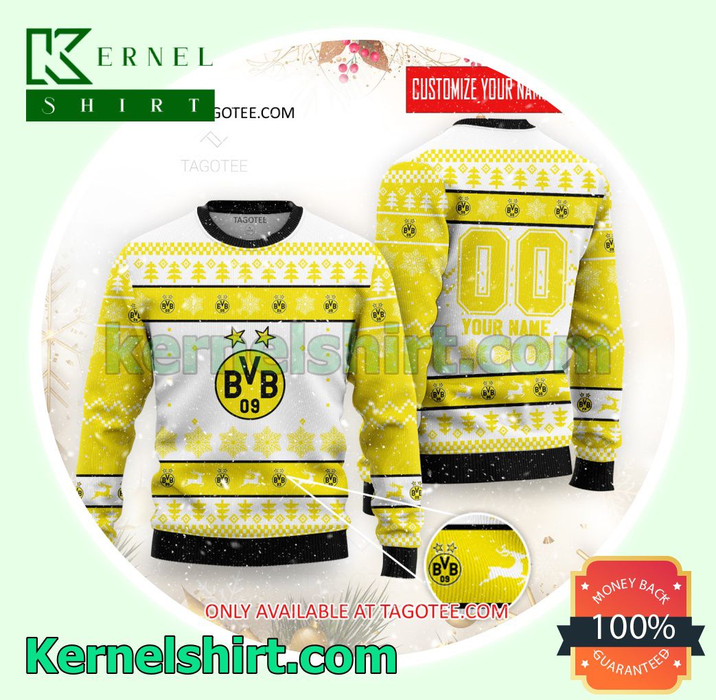 Borussia Dortmund Logo Xmas Knit Sweaters