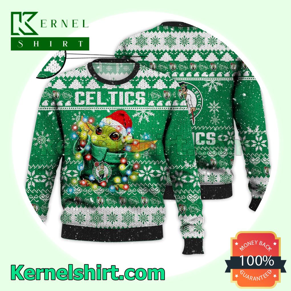 Boston Celtics Grogu NBA Xmas Knitted Sweater