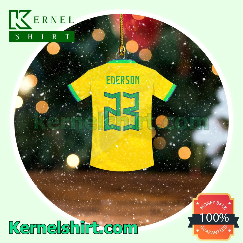 Brazil Team Jersey - Ederson Moraes Fan Holiday Ornaments a