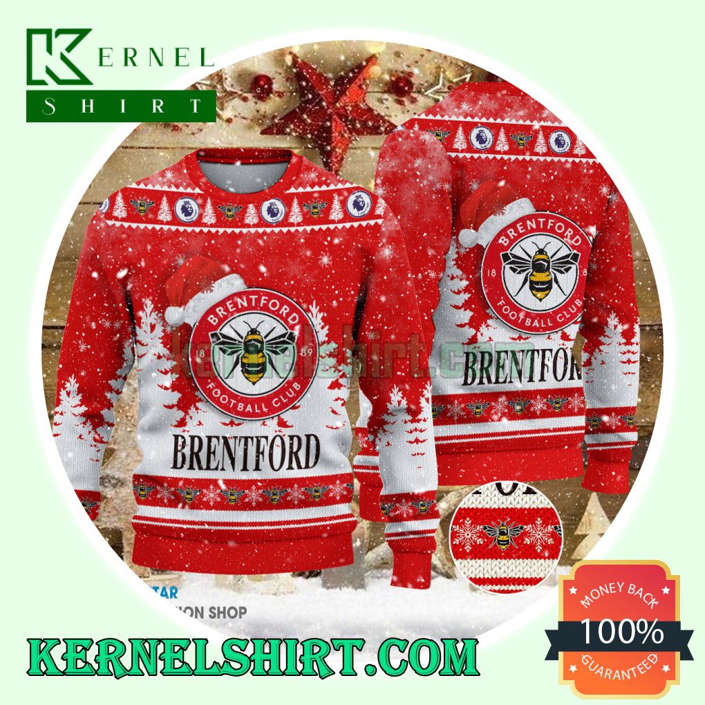 Brentford FC Club Santa Hat Xmas Knit Sweaters