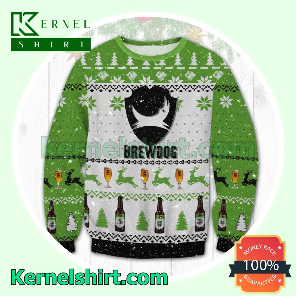 BrewDog Beer & Reindeer Pattern Knitted Christmas Sweatshirts