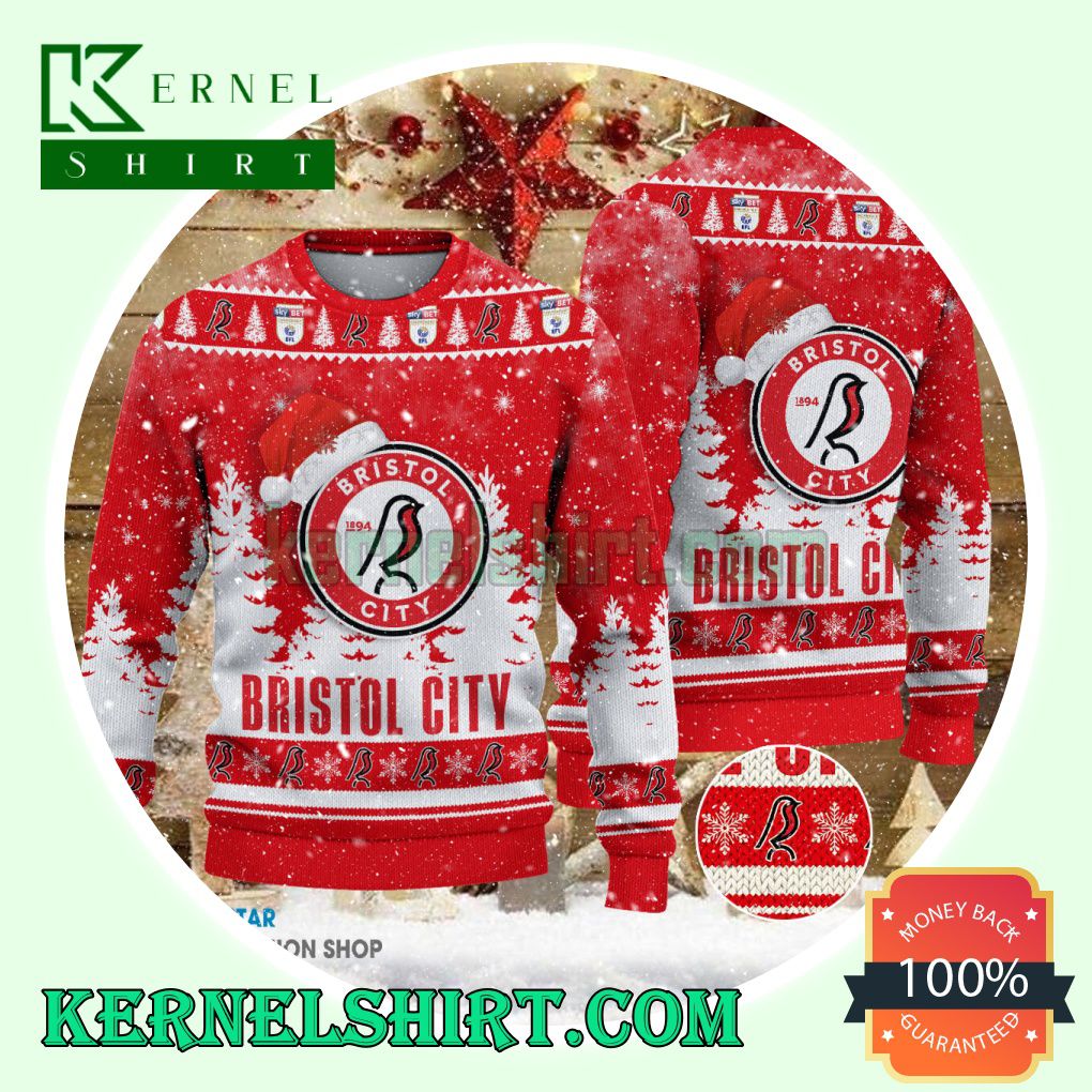 Bristol City Club Santa Hat Xmas Knit Sweaters