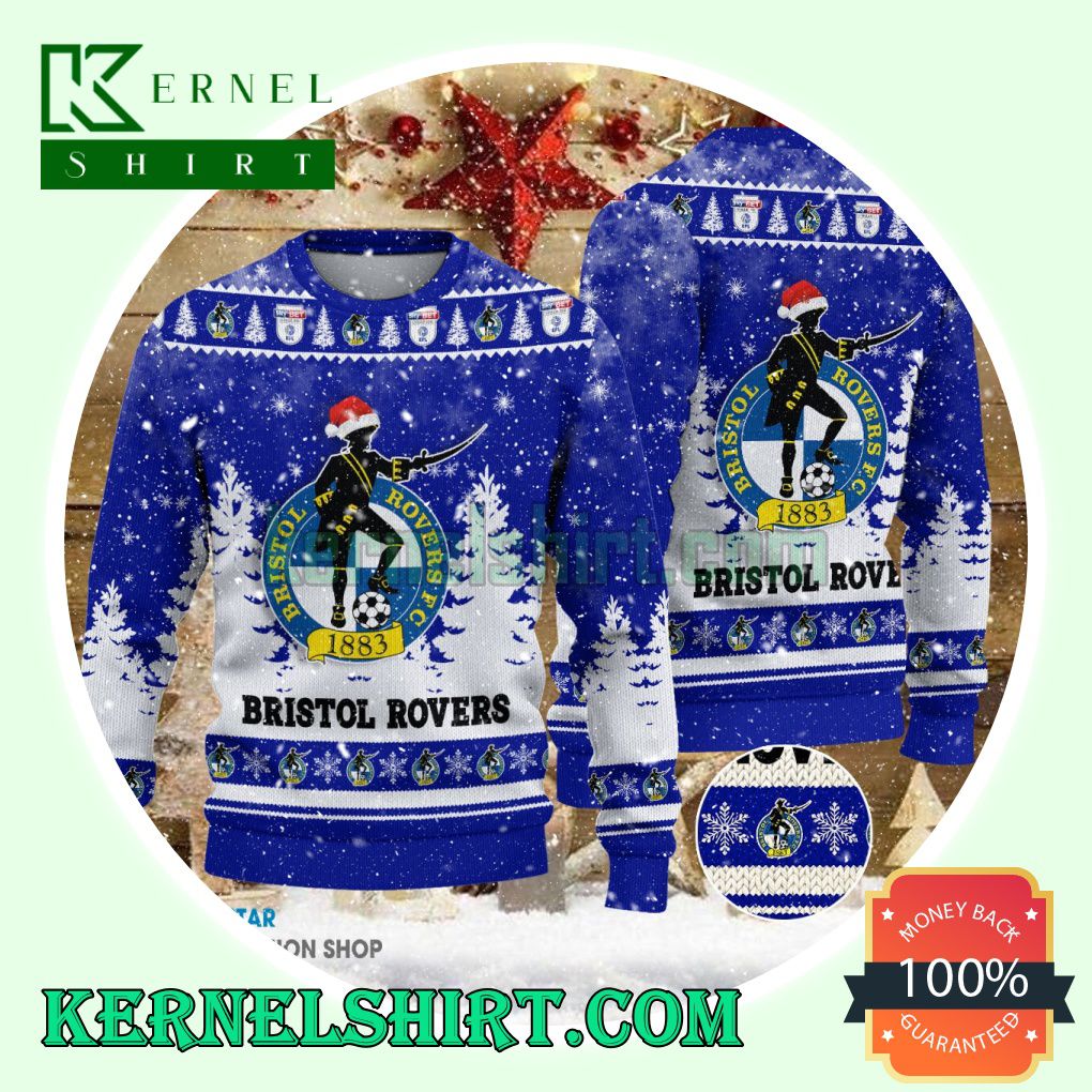 Bristol Rovers Club Santa Hat Xmas Knit Sweaters