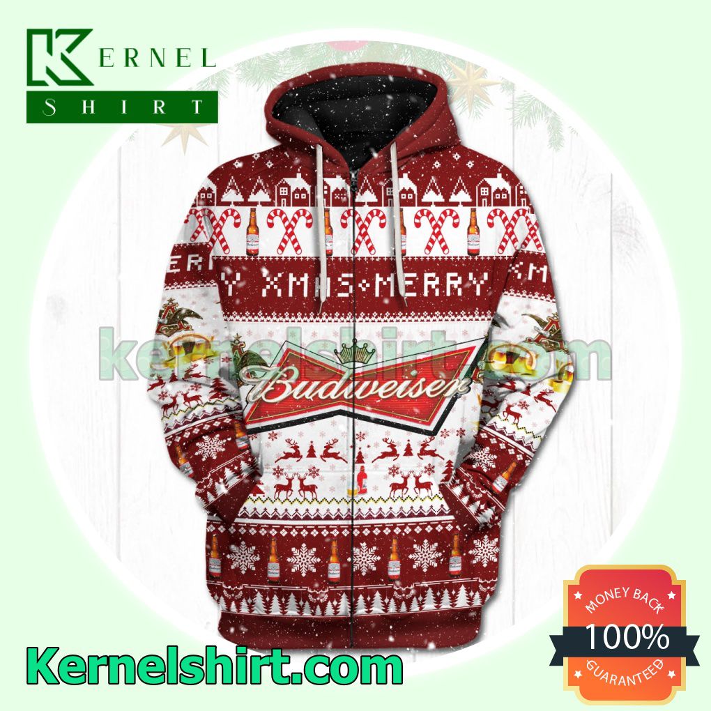 Budweiser Xmas Ugly Hoodie Jacket