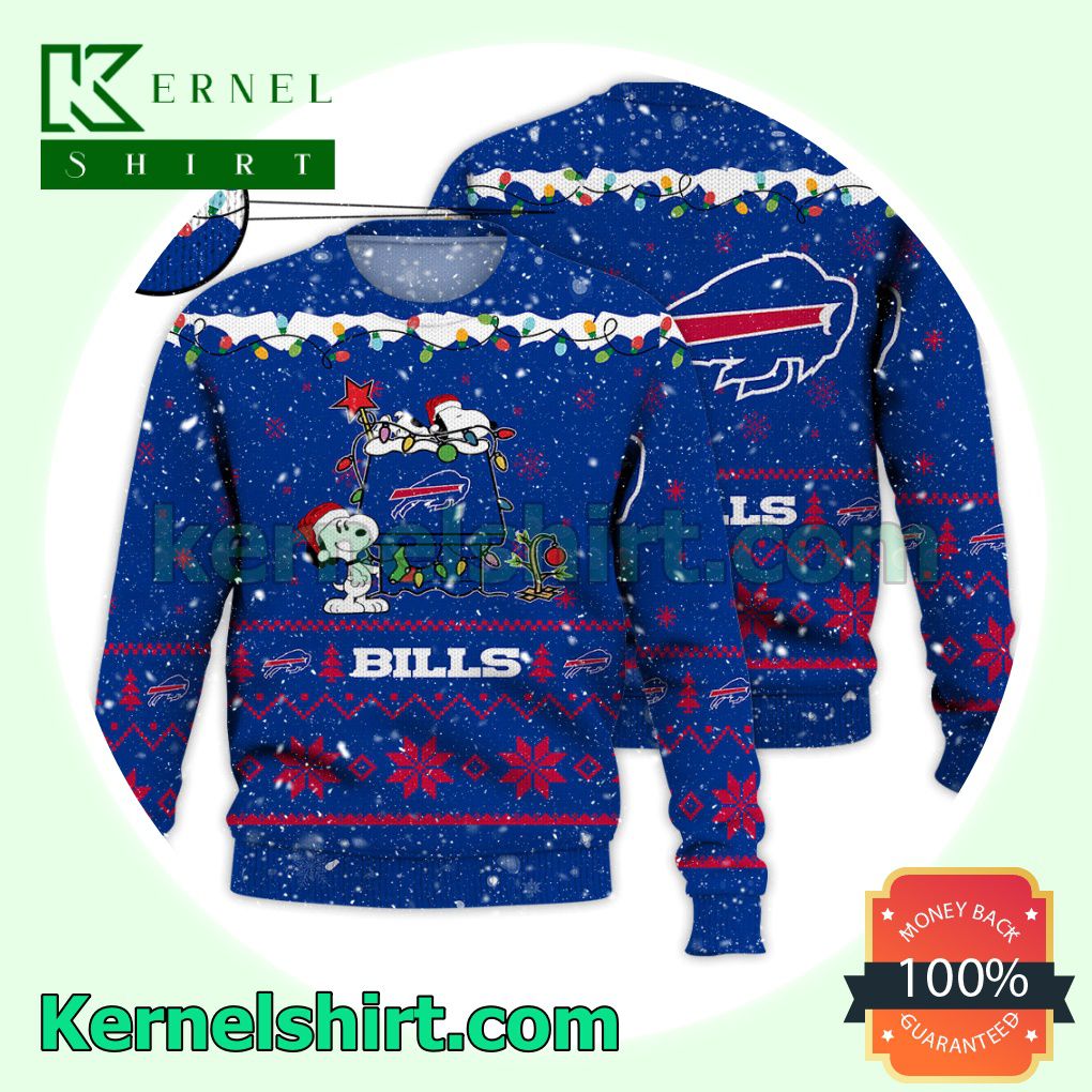 Buffalo Bills Snoopy Dog House Xmas NFL Knitted Sweater