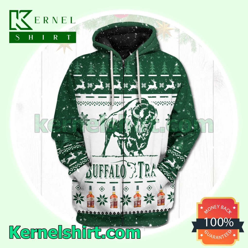 Buffalo Trace Xmas Ugly Hoodie Jacket