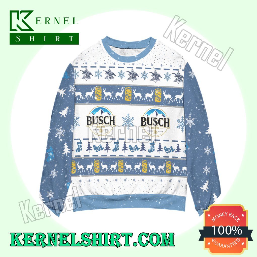 Busch Beer Snowflake & Socks Knitted Christmas Sweatshirts