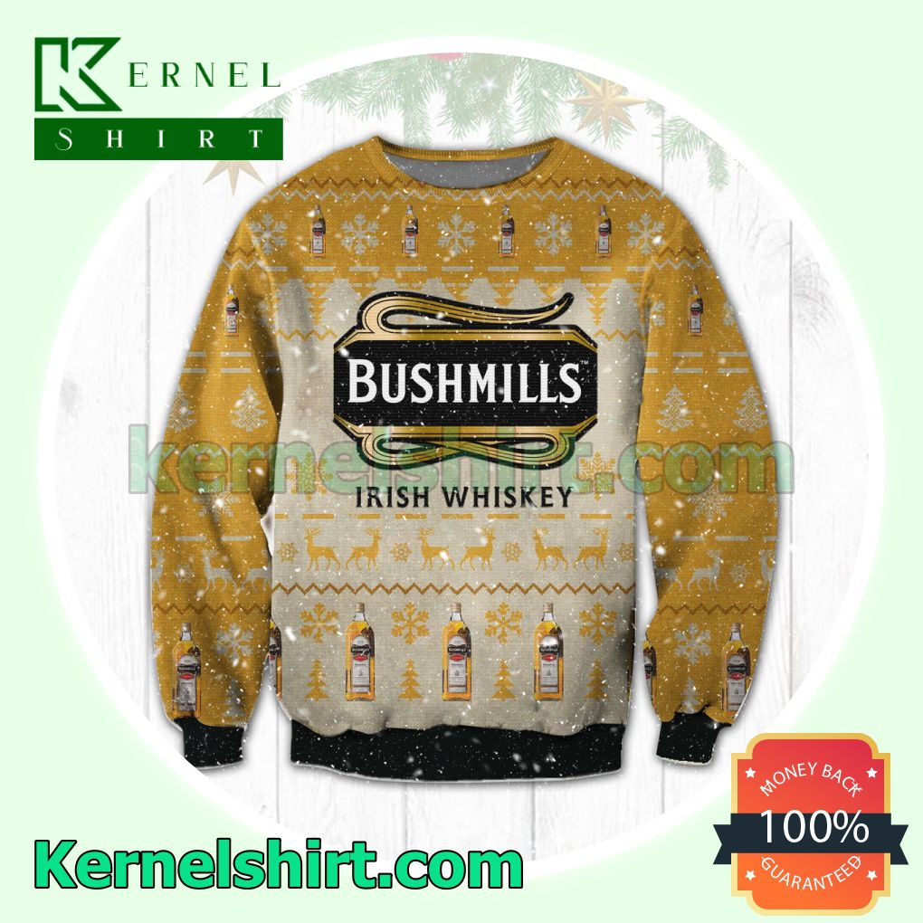 Bushmills Original Irish Whiskey Logo Knitted Christmas Sweatshirts
