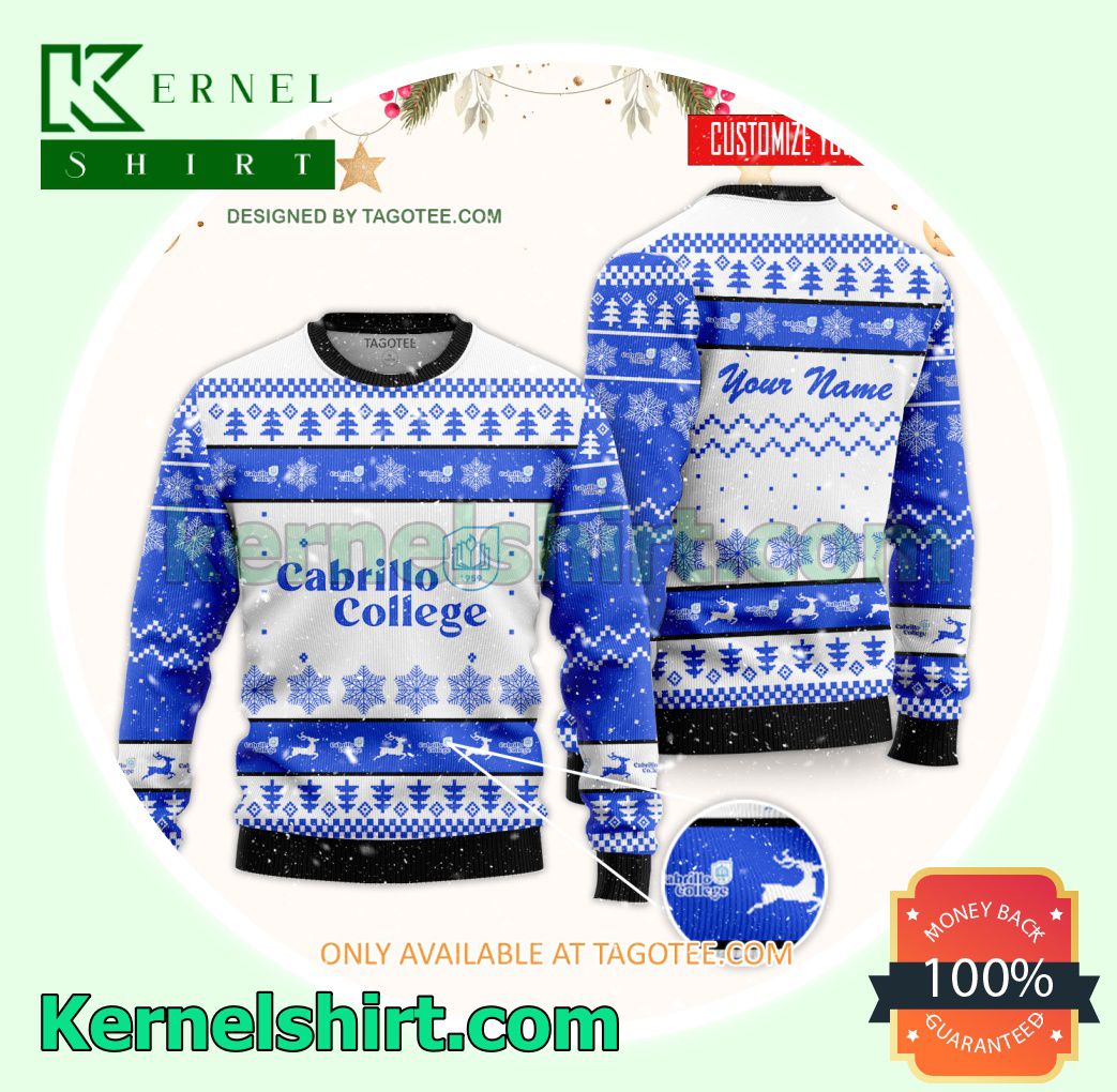 Cabrillo College Logo Xmas Knit Jumper Sweaters