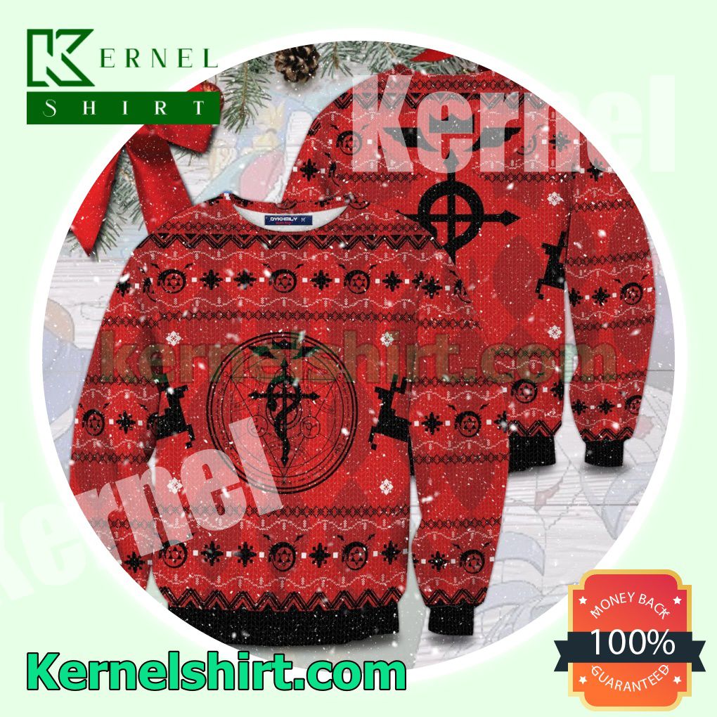 Caduceus Fullmetal Alchemist Logo Circle Knitted Christmas Sweatshirts