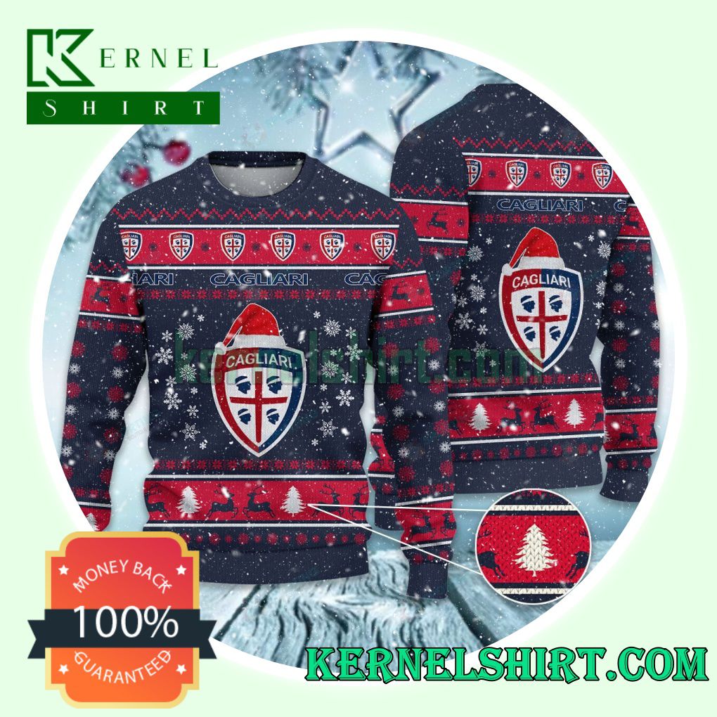 Cagliari Calcio Club Snowflake Xmas Knit Sweaters