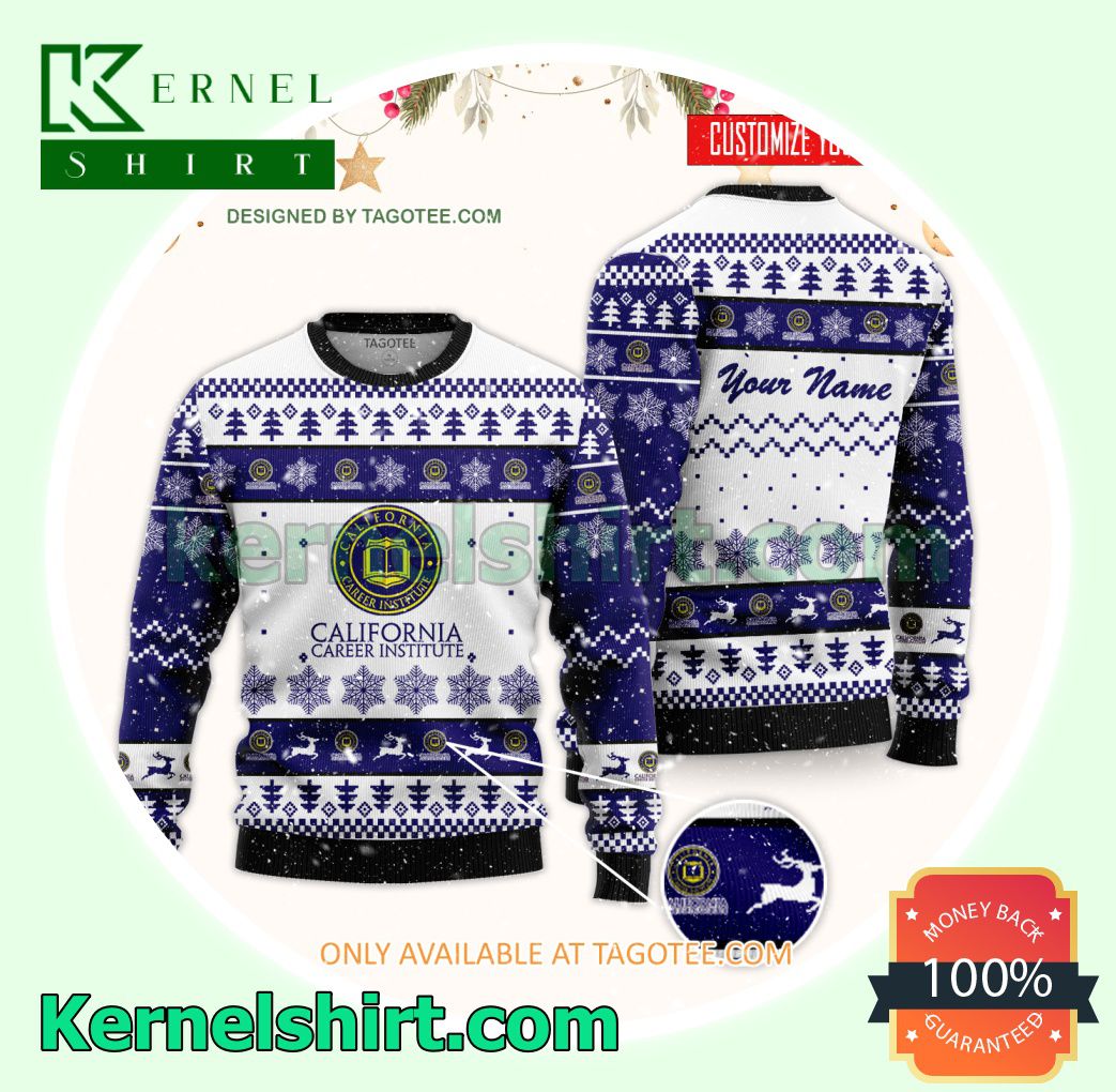 California Career Institute Logo Xmas Knit Jumper Sweaters