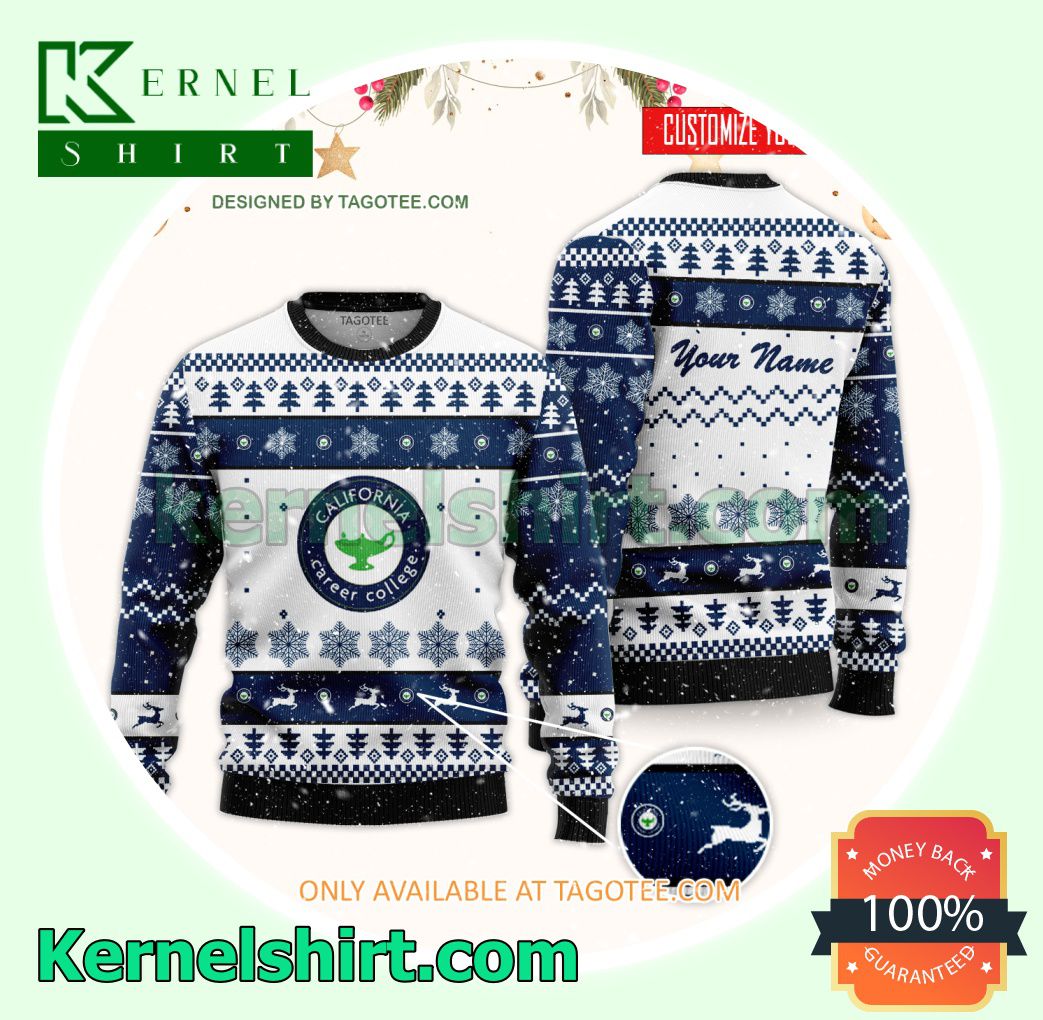 California Career School Logo Xmas Knit Jumper Sweaters