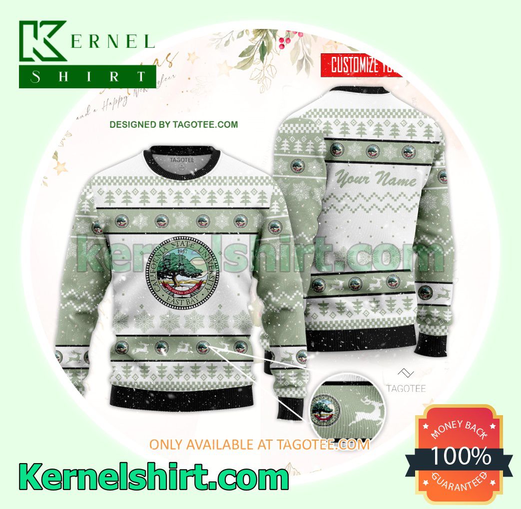 California State University-East Bay Logo Xmas Knit Jumper Sweaters