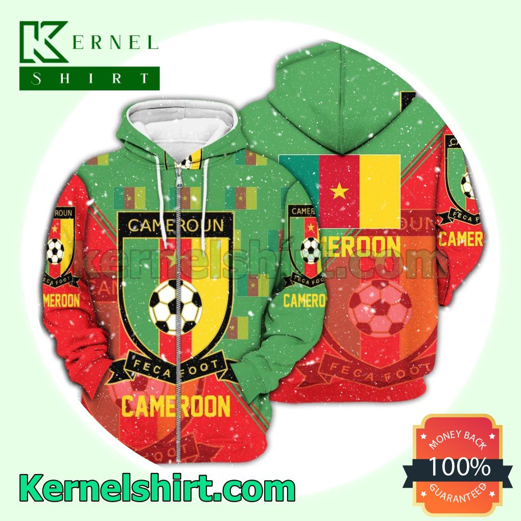 Cameroon National Logo Soccer Fan Hawaiian Shirt Sweatshirt a